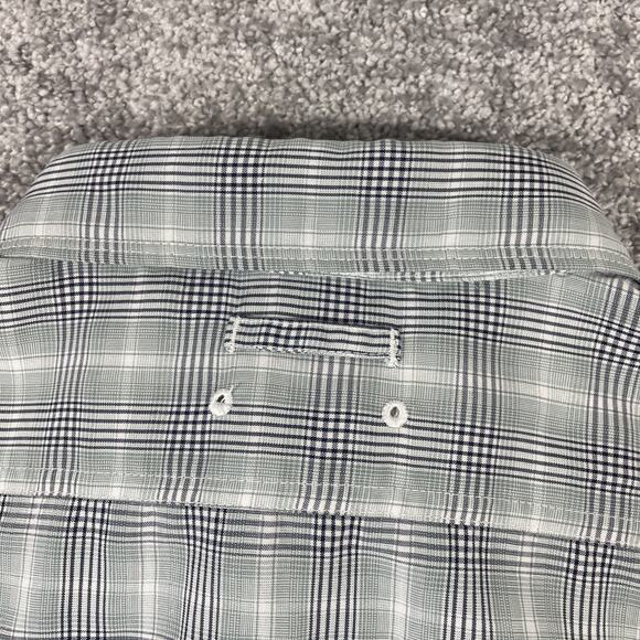 North Face Shirt Mens Large Button Up Vented Mesh Plaid Outdoors Short Sleeve - Picture 11 of 14